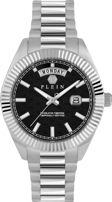 Men's Date Superlative Stainless Steel Bracelet Watch 42mm