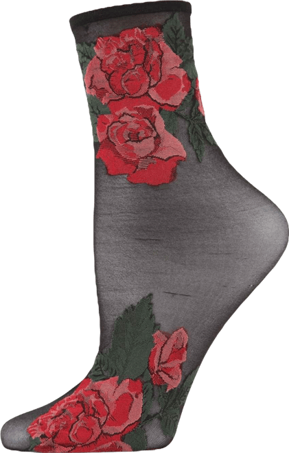Women's Botanical Sheer See-Through Anklet Socks