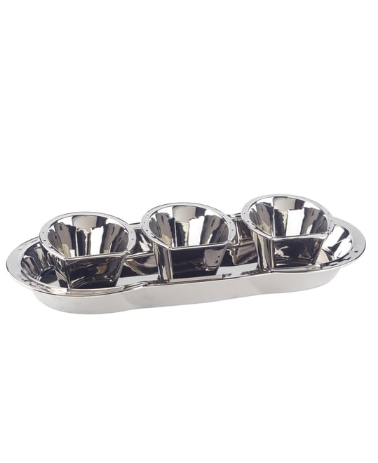 Derby Day at the Races Silver Plated 3-d Horseshoe 4 Pc Tray Set
