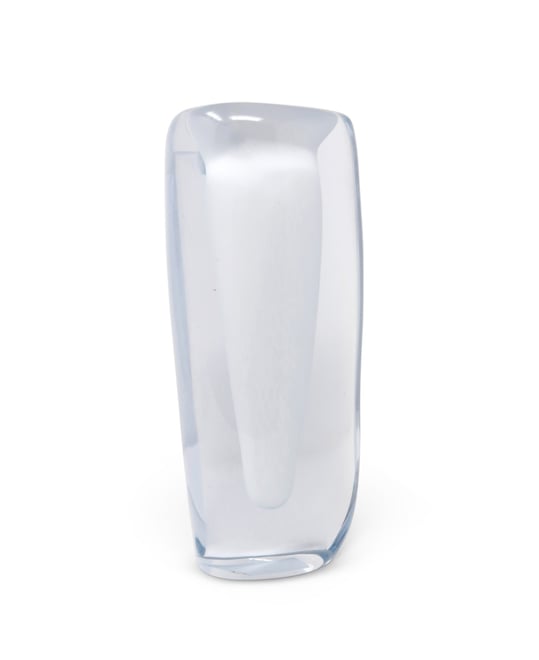 11.5"H White Inner Double Wall Glass Vase