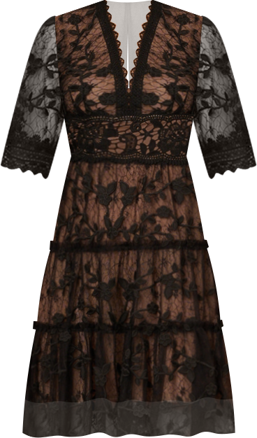 Women's V-Neck Lace Embroidery Dress