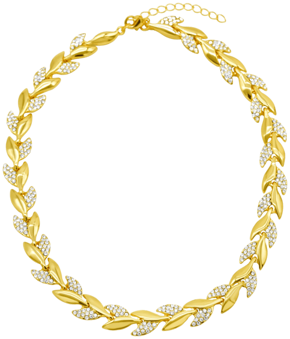 ADORNIA 14K Gold Plated Crystal Leaf Necklace Macy s