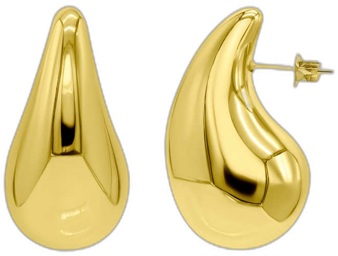 Tarnish Resistant 14K Gold-Plated Teardrop Sculptural Stud Earrings