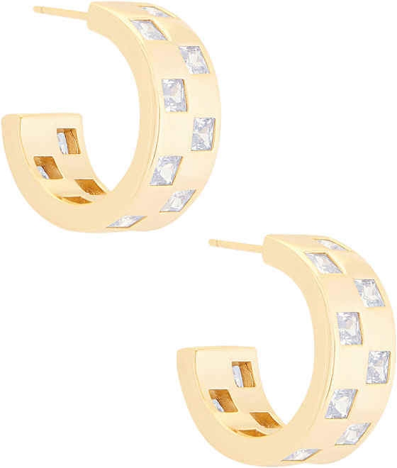 Checkered Wide Earring