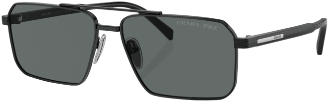 Iconic Plaque Rectangle Men's Sunglasses, Pr A57S