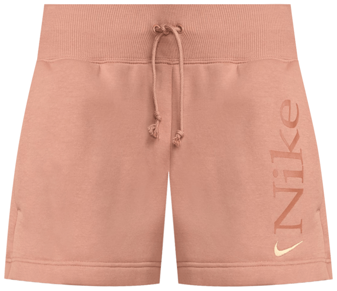Nike Sportswear Phoenix Fleece กางเกงขาสั้นเอวสูง 2 นิ้วทรงหลวมมีโลโก้ผู้หญิง