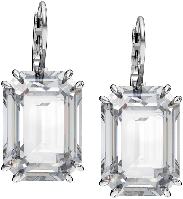 Octagon Crystal Drop Earrings