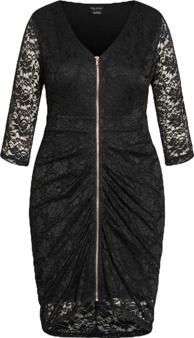 Plus Size Lacey Zip Dress