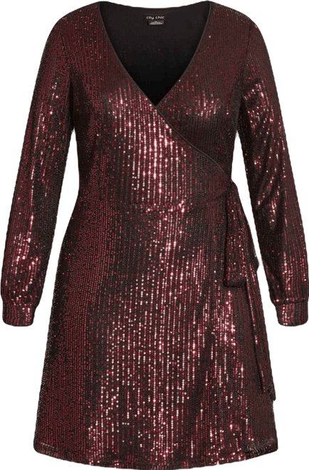 Plus Size Party Glow Wrap Dress