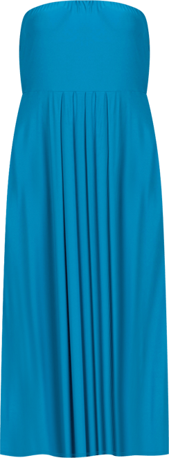 Plus Size Strapless Maxi Dress with Pockets