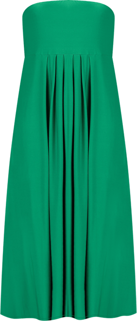 Plus Size Strapless Maxi Dress with Pockets