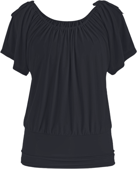 Plus Size Short Sleeve Split Shoulder Top