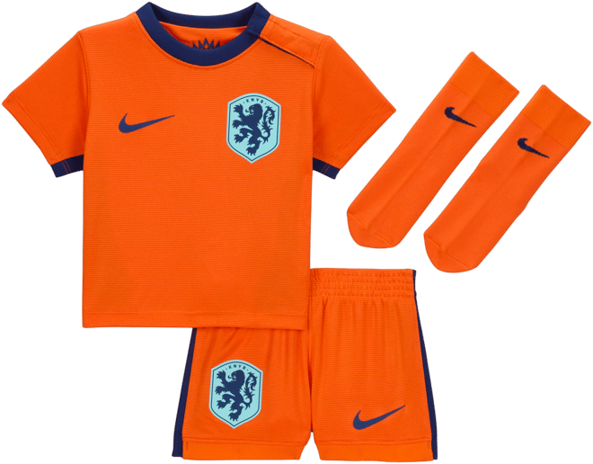 Nederland 2024 Stadium Thuis Nike driedelig replica voetbaltenue voor baby's/peuters