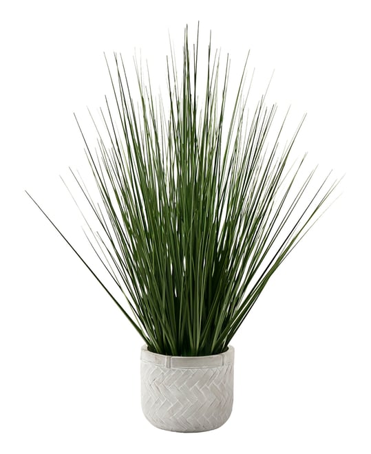 21" Indoor Artificial Grass Plant with Decorative White Pot