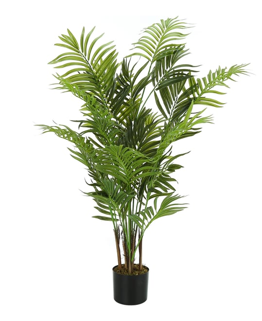 47" Indoor Artificial Floor Areca Palm Tree with Black Pot