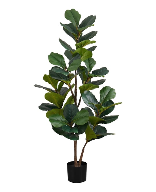 49" Indoor Artificial Floor Fiddle Tree with Black Pot