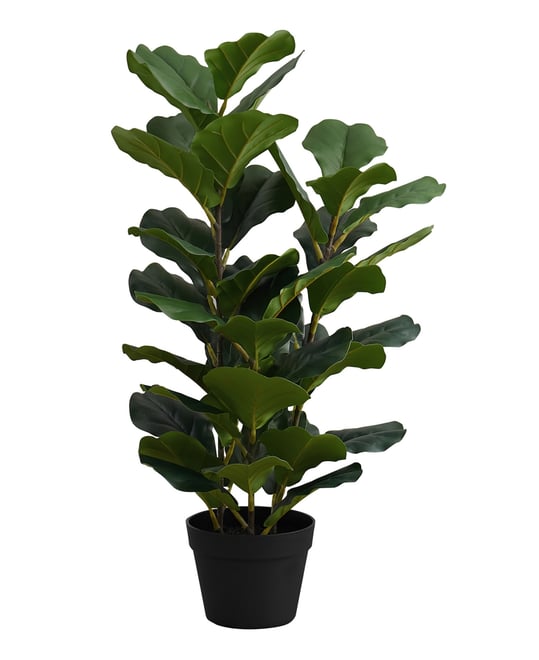 32" Indoor Artificial Floor Fiddle Tree with Black Pot