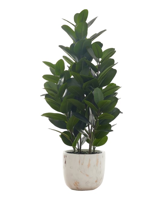 31" Indoor Artificial Floor Garcinia Tree with Decorative White Cement Pot