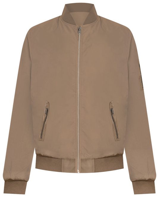 Men's Solid-Color Zipper Flight Jacket