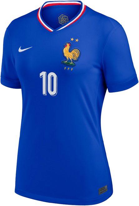 Selección nacional de Francia local 2024 Stadium Kylian Mbappé Jersey de fútbol Nike Dri-FIT para mujer