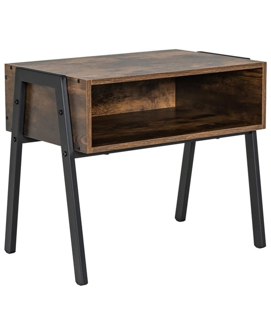 Stackable Nightstand Shelf Accent Table with Metal Frame