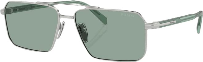 Iconic Plaque Rectangle Men's Sunglasses, Pr A57S