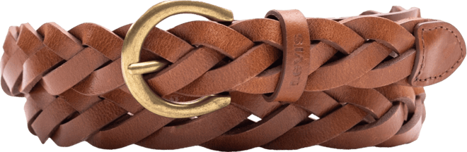 Women's Braided Leather Skinny Belt