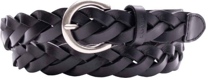 Women's Braided Leather Skinny Belt