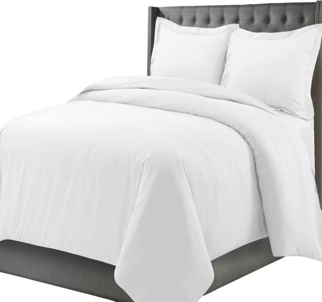 Luxury Weight Solid Cotton Flannel Duvet Cover Set, King/California King