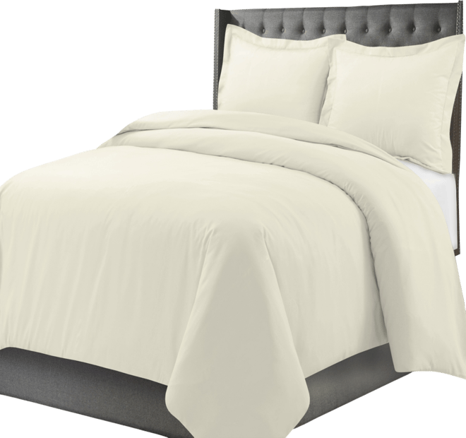 Luxury Weight Solid Cotton Flannel Duvet Cover Set, King/California King