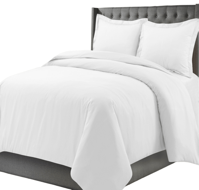 Luxury Weight Solid Cotton Flannel Duvet Cover Set, Full/Queen