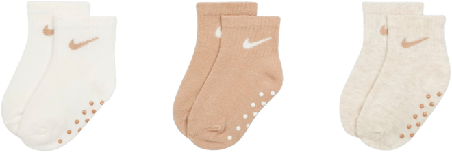 Nike Toddler Swoosh Ankle Gripper Socks (3-Pairs)