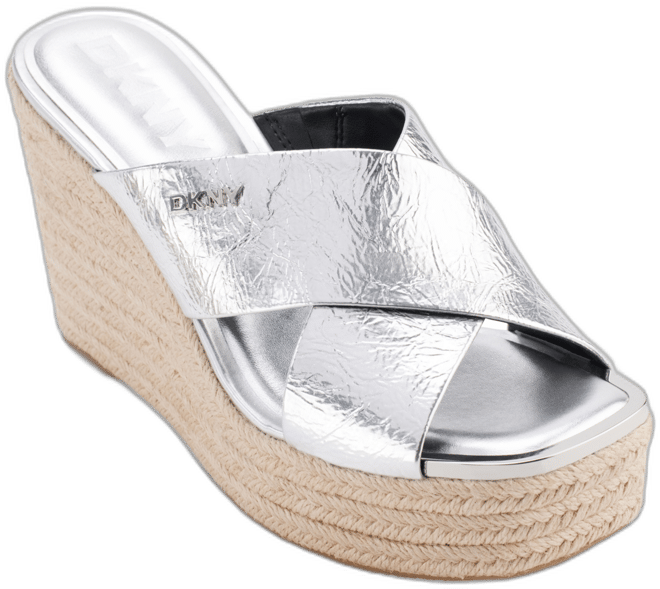 DKNY Women's Maryn Crossband Espadrille Platform Wedge