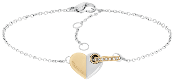 Pave Ring & Heart Link Bracelet