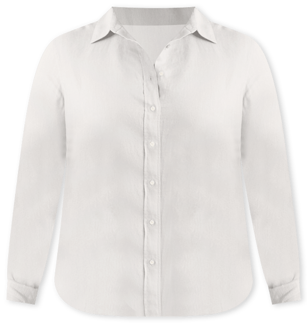 Plus Size 100% Linen Roll-Tab Shirt