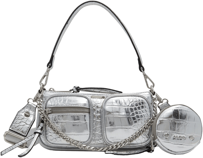 ALDO Everyday Metallic Croco Crossbody Shoulder Bag