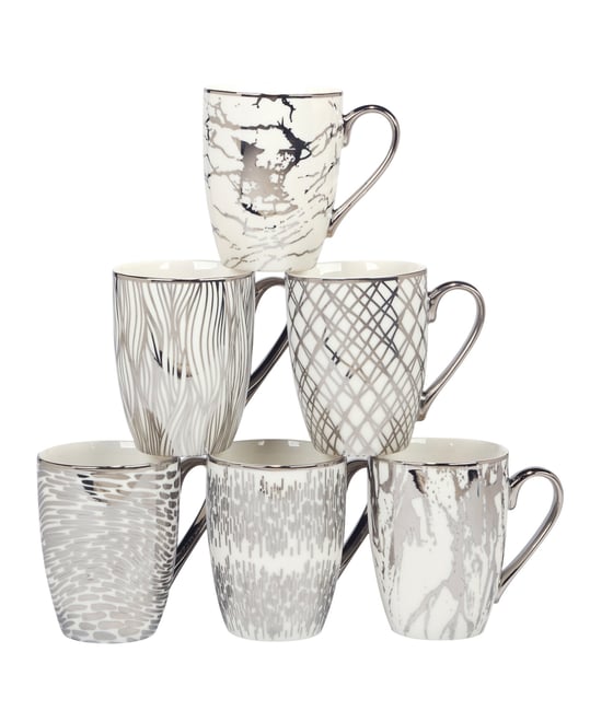 Matrix 6 Pc. Gold-Silver Tone Mugs