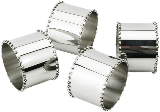 Nickel Napkin rings with Beaded Design