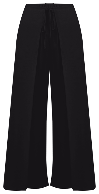 Women's Overlap Tie Front Wide Leg Soft Pants