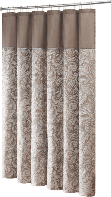 Aubrey Jacquard Beaded Shower Curtain, 72" x 72"