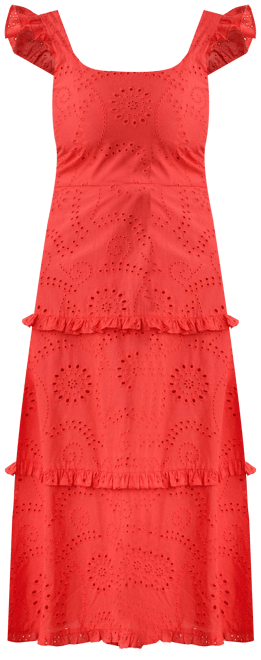 Ruffled Tier Midi Dress
