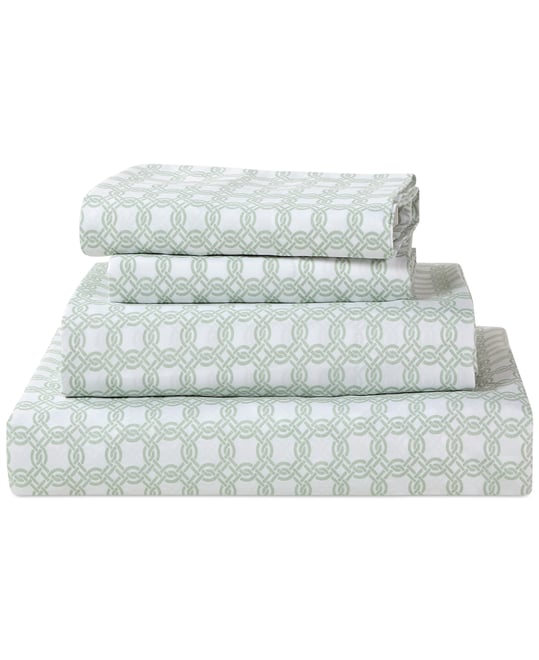 Sunham Microfiber Easy Care Printed 4-Pc. Sheet Set, Queen