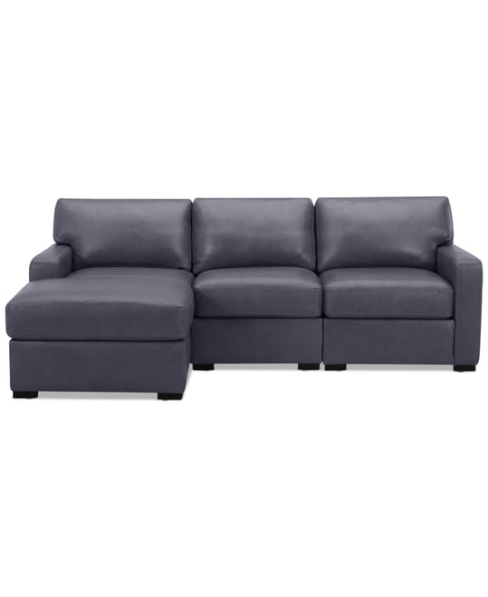 Radley 3-Pc. Leather Modular Chaise Sectional, Created for Macy's