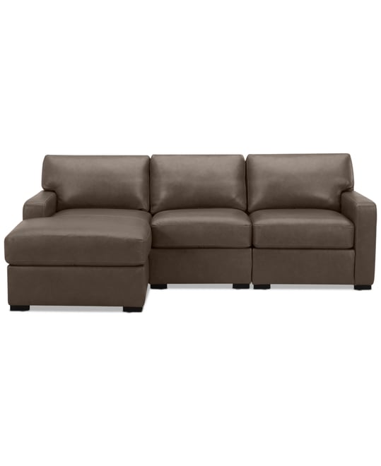 Radley 3-Pc. Leather Modular Chaise Sectional, Created for Macy's