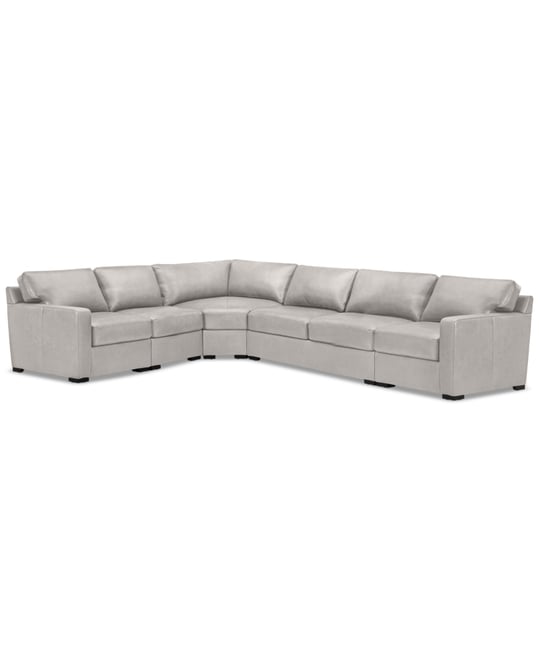 Radley 148" 5-Pc. Leather Wedge L Shape Modular Sectional, Created for Macy's