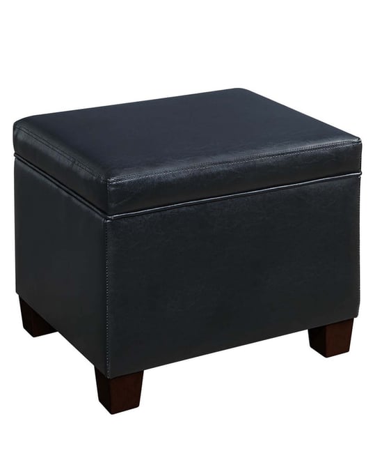 21.75" Faux Leather Madison Storage Ottoman