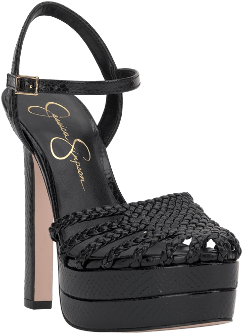 Jessica Simpson ☆ Azimma 編み込みブロックヒールサンダル Jessica Simpson Women's Azimma Block-Heel Strappy Rope