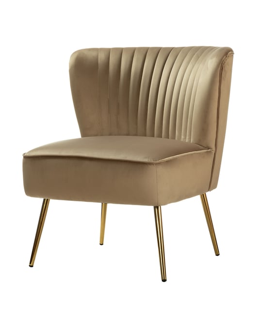 Velvet Accent Chair with Gold Metal Legs for Bedroom Guest Room Vanity