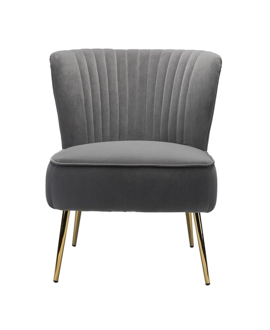 Velvet Accent Chair with Gold Metal Legs for Bedroom Guest Room Vanity