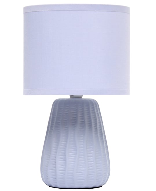 11.02" Traditional Mini Modern Ceramic Texture Pastel Accent Bedside Table Desk Lamp with Matching Fabric Shade